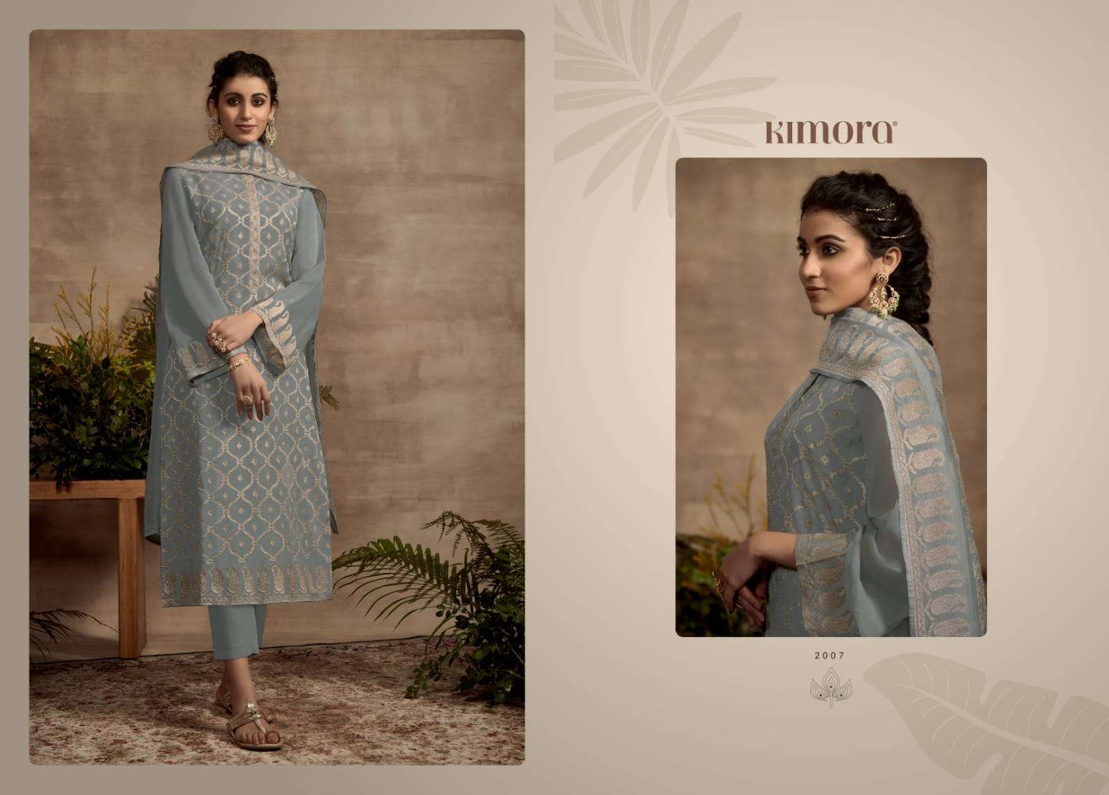 TILLA BY KIMORA FASHION 2001 TO 2008 SERIES BEAUTIFUL SUITS COLORFUL STYLISH FANCY CASUAL WEAR & ETHNIC WEAR PURE ORGANZA EMBROIDERED DRESSES AT WHOLESALE PRICE