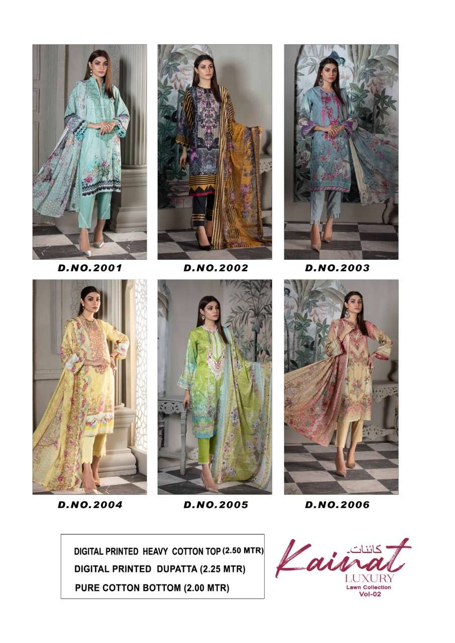 KAINAT VOL-2 BY KEVAL FAB 2001 TO 2006 SERIES BEAUTIFUL SUITS STYLISH FANCY COLORFUL PARTY WEAR & OCCASIONAL WEAR HEAVY COTTON PRINT DRESSES AT WHOLESALE PRICE