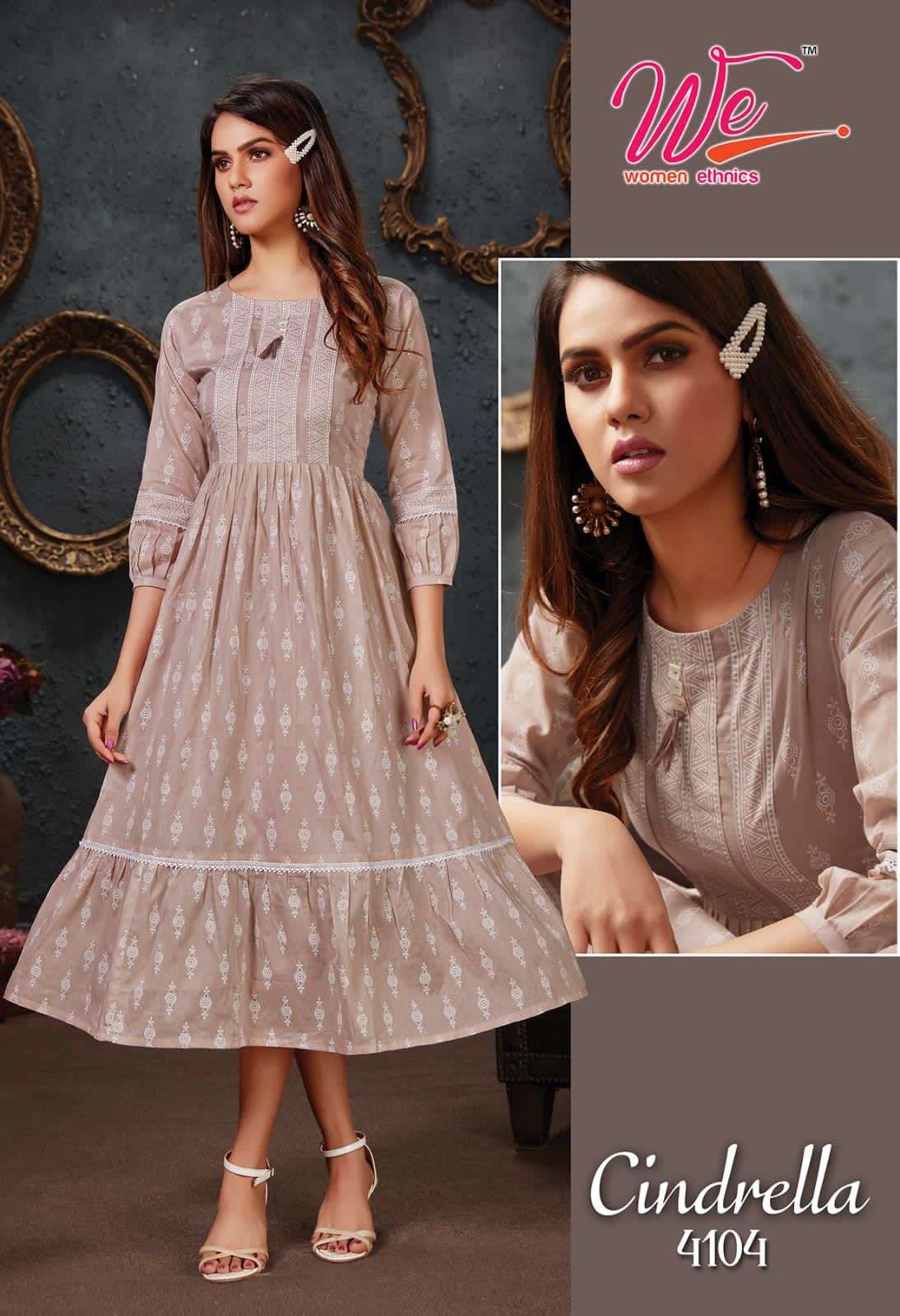 CINDRELLA BY WOMEN ETHNIC 4101 TO 4106 SERIES DESIGNER STYLISH FANCY COLORFUL BEAUTIFUL PARTY WEAR & ETHNIC WEAR COLLECTION MAL COTTON KURTIS AT WHOLESALE PRICE