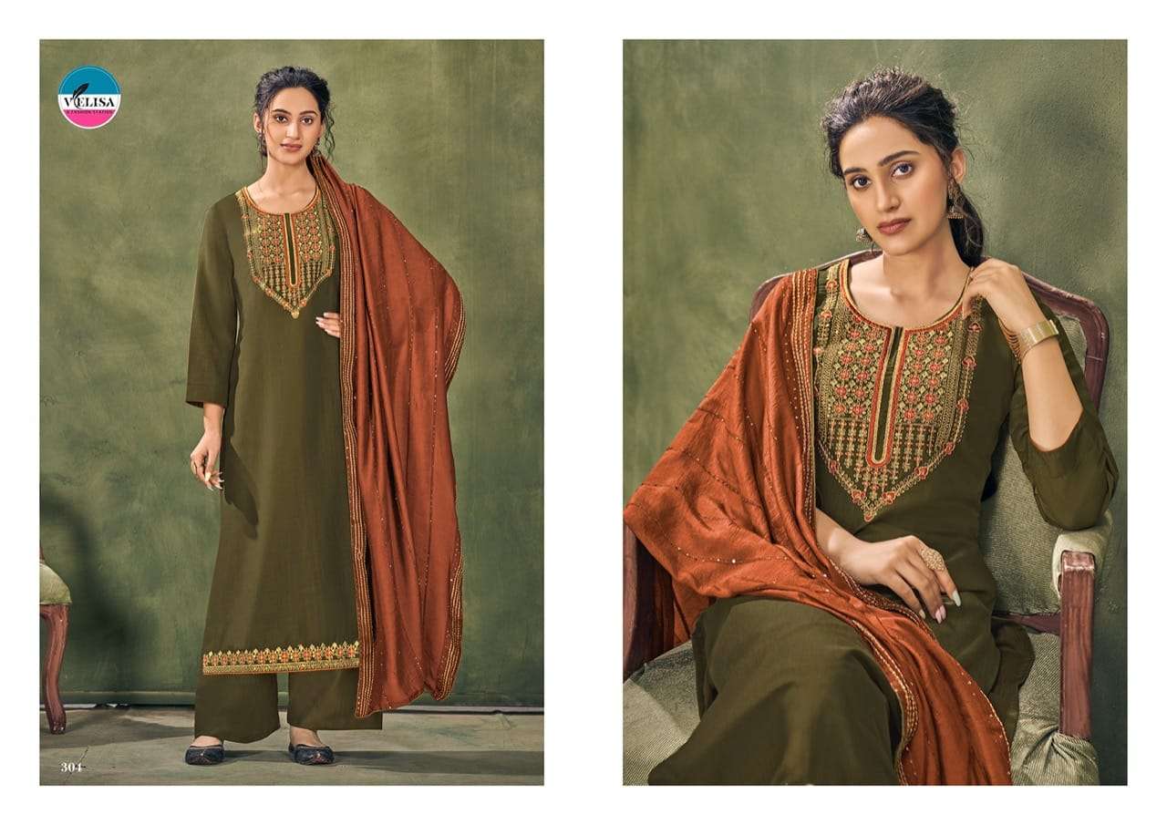 JINEYA BY VELISA 301 TO 304 SERIES BEAUTIFUL SUITS COLORFUL STYLISH FANCY CASUAL WEAR & ETHNIC WEAR PARAMPARA SILK DRESSES AT WHOLESALE PRICE