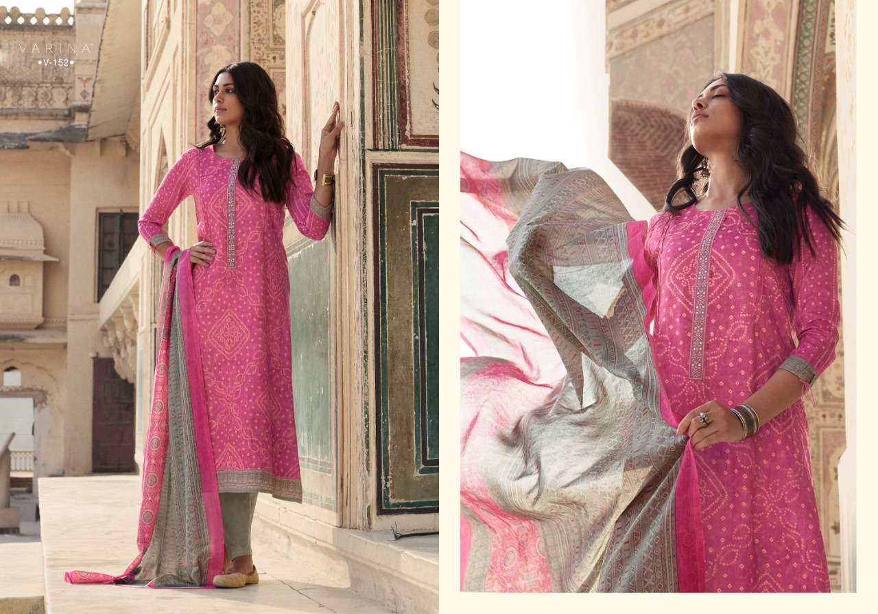 KIARA BY VARINA 151 TO 158 SERIES BEAUTIFUL SUITS COLORFUL STYLISH FANCY CASUAL WEAR & ETHNIC WEAR SATIN DIGITAL PRINT WITH EMBROIDERED DRESSES AT WHOLESALE PRICE