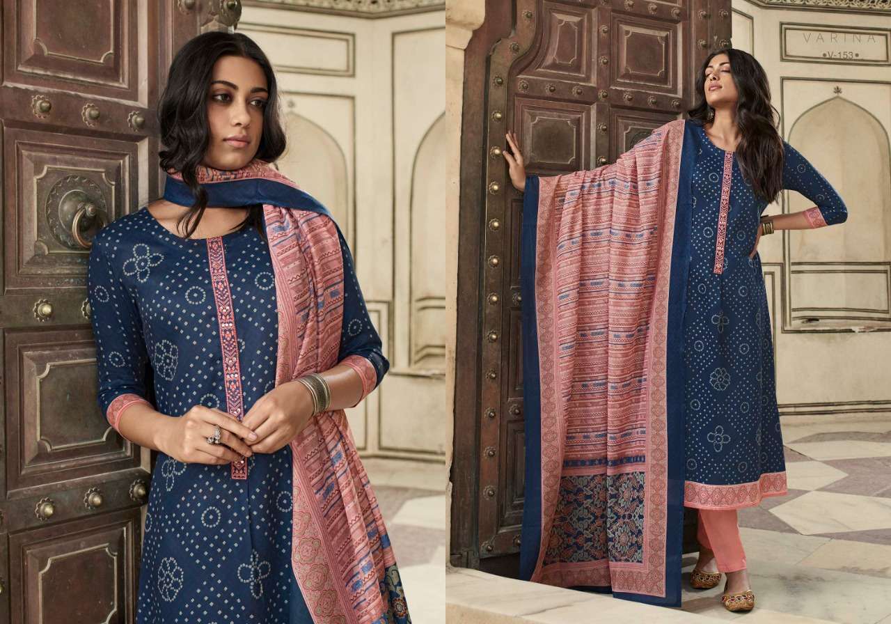 KIARA BY VARINA 151 TO 158 SERIES BEAUTIFUL SUITS COLORFUL STYLISH FANCY CASUAL WEAR & ETHNIC WEAR SATIN DIGITAL PRINT WITH EMBROIDERED DRESSES AT WHOLESALE PRICE