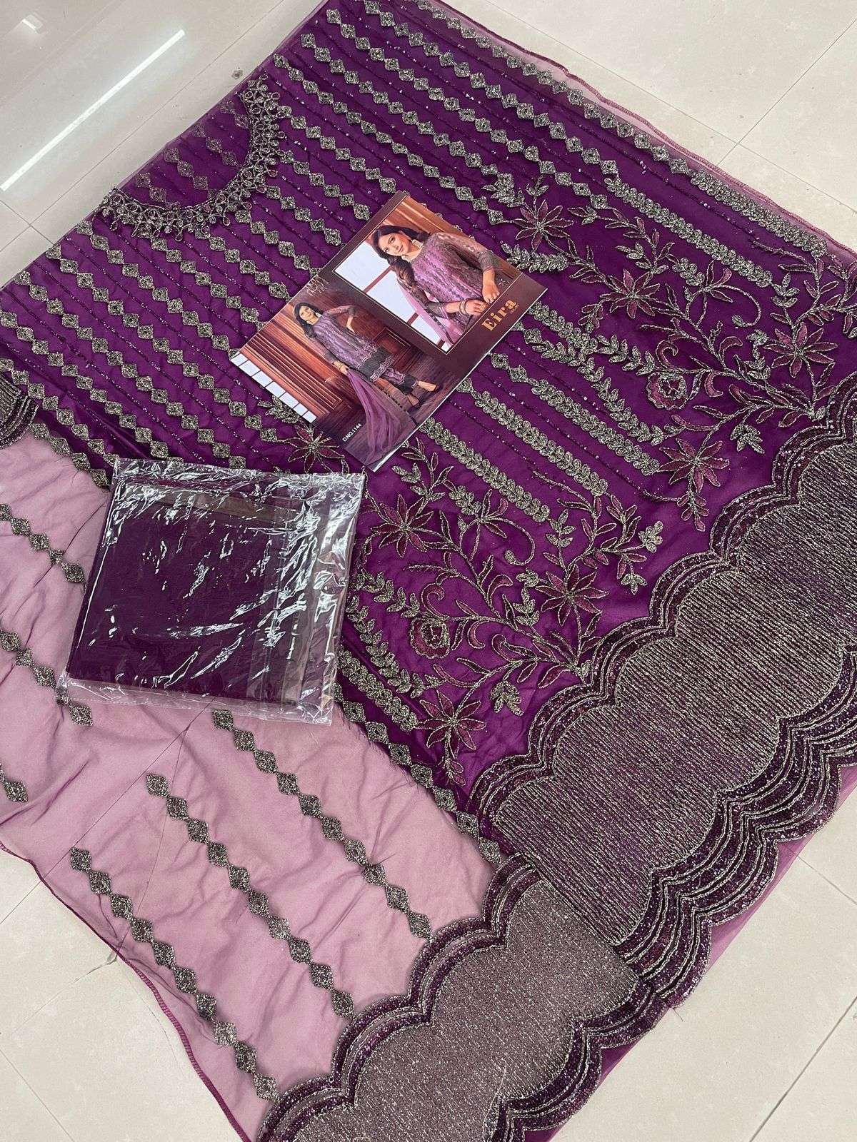 Eira Vol-9 By Senhora Dresses 1144 To 1147 Series Beautiful Suits Colorful Stylish Fancy Casual Wear & Ethnic Wear Heavy Net Embroidered Dresses At Wholesale Price