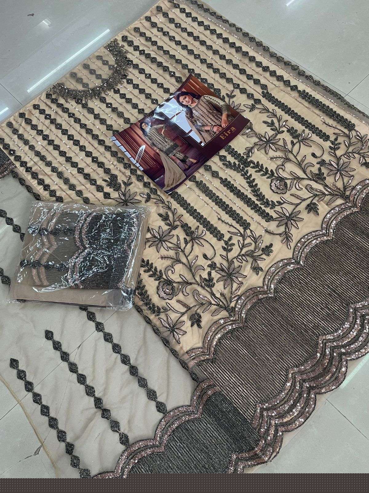 Eira Vol-9 By Senhora Dresses 1144 To 1147 Series Beautiful Suits Colorful Stylish Fancy Casual Wear & Ethnic Wear Heavy Net Embroidered Dresses At Wholesale Price