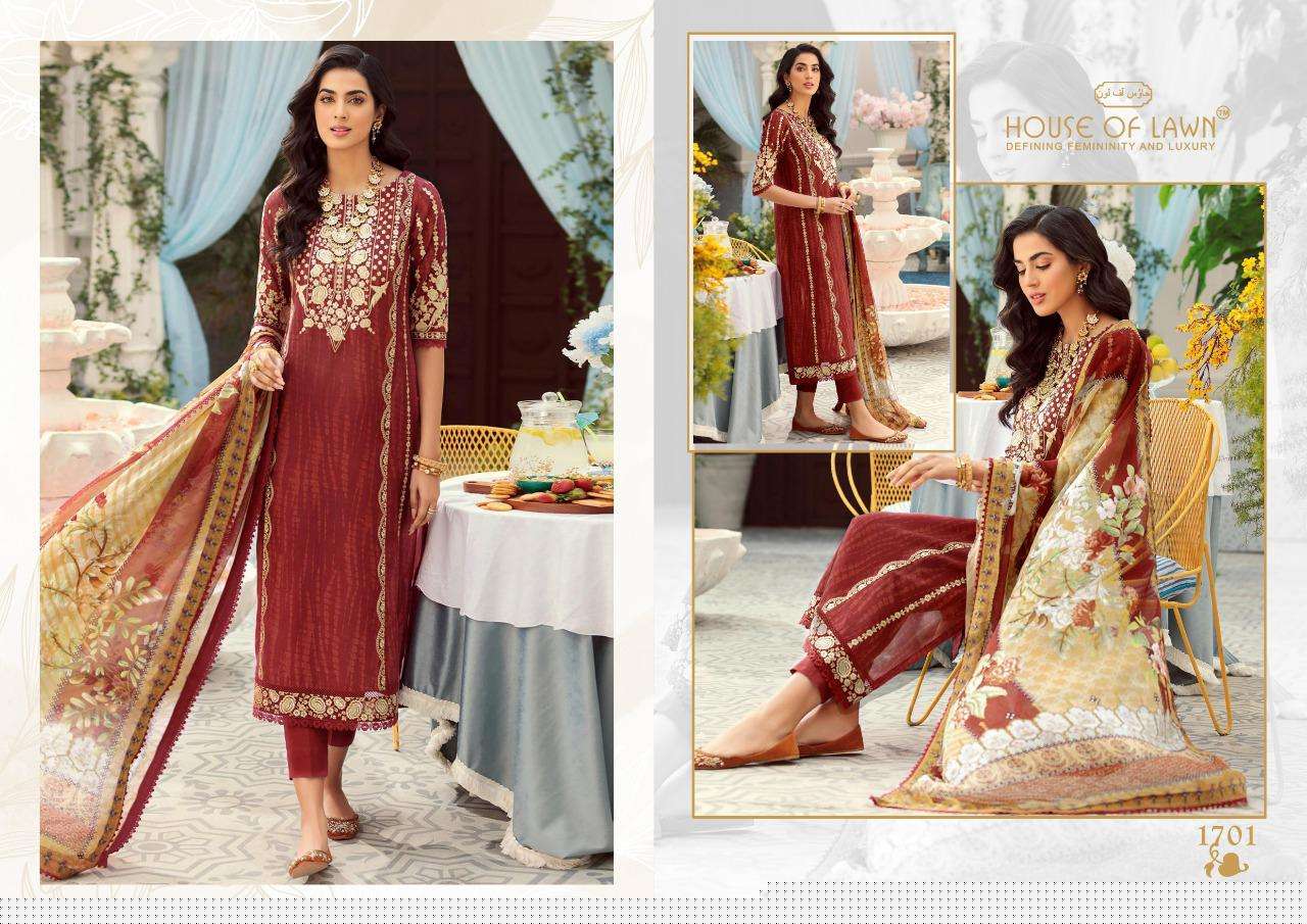 NOOR BY HOUSE OF LAWN 1701 TO 1707 SERIES BEAUTIFUL PAKISTANI SUITS COLORFUL STYLISH FANCY CASUAL WEAR & ETHNIC WEAR PURE LAWN DIGITAL PRINT DRESSES AT WHOLESALE PRICE