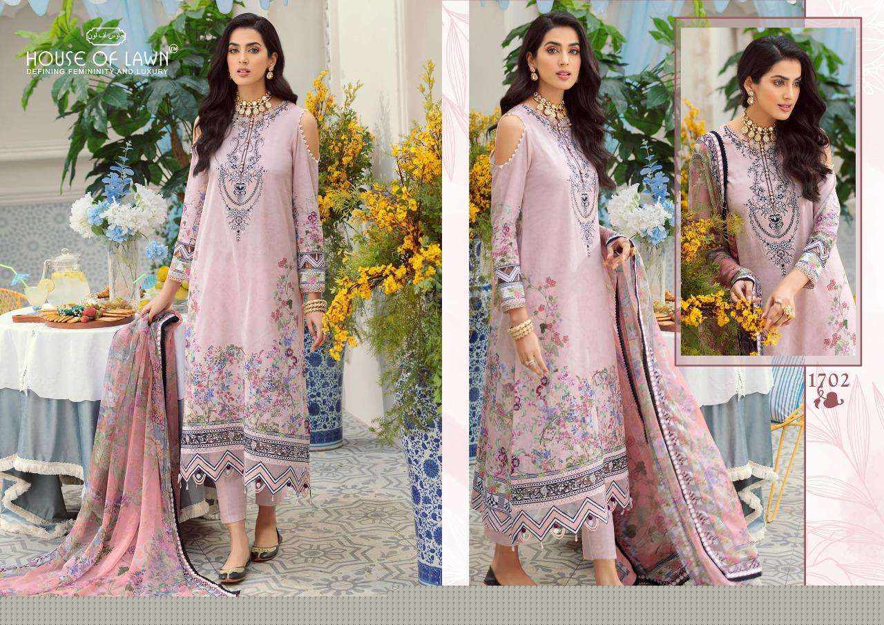 NOOR BY HOUSE OF LAWN 1701 TO 1707 SERIES BEAUTIFUL PAKISTANI SUITS COLORFUL STYLISH FANCY CASUAL WEAR & ETHNIC WEAR PURE LAWN DIGITAL PRINT DRESSES AT WHOLESALE PRICE
