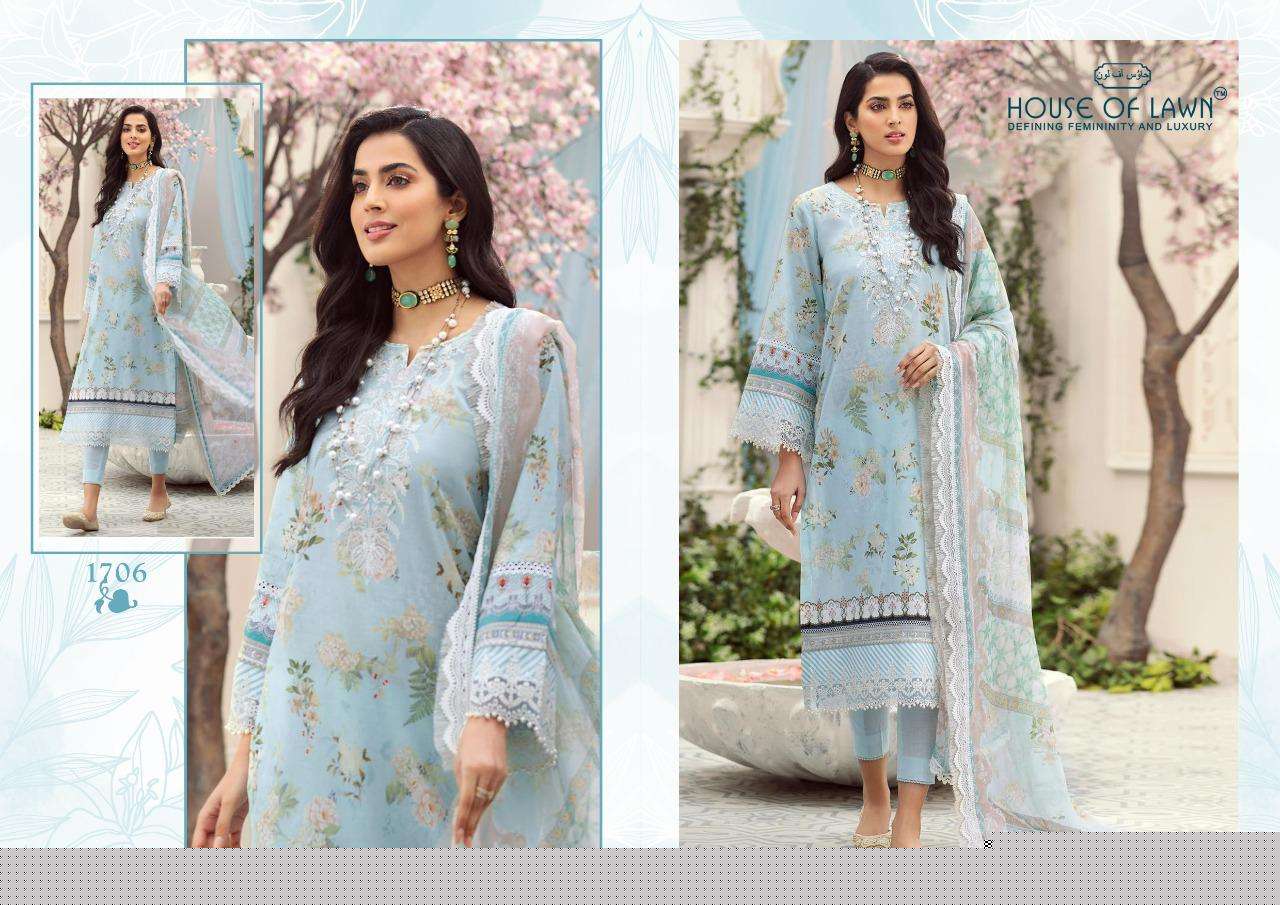 NOOR BY HOUSE OF LAWN 1701 TO 1707 SERIES BEAUTIFUL PAKISTANI SUITS COLORFUL STYLISH FANCY CASUAL WEAR & ETHNIC WEAR PURE LAWN DIGITAL PRINT DRESSES AT WHOLESALE PRICE