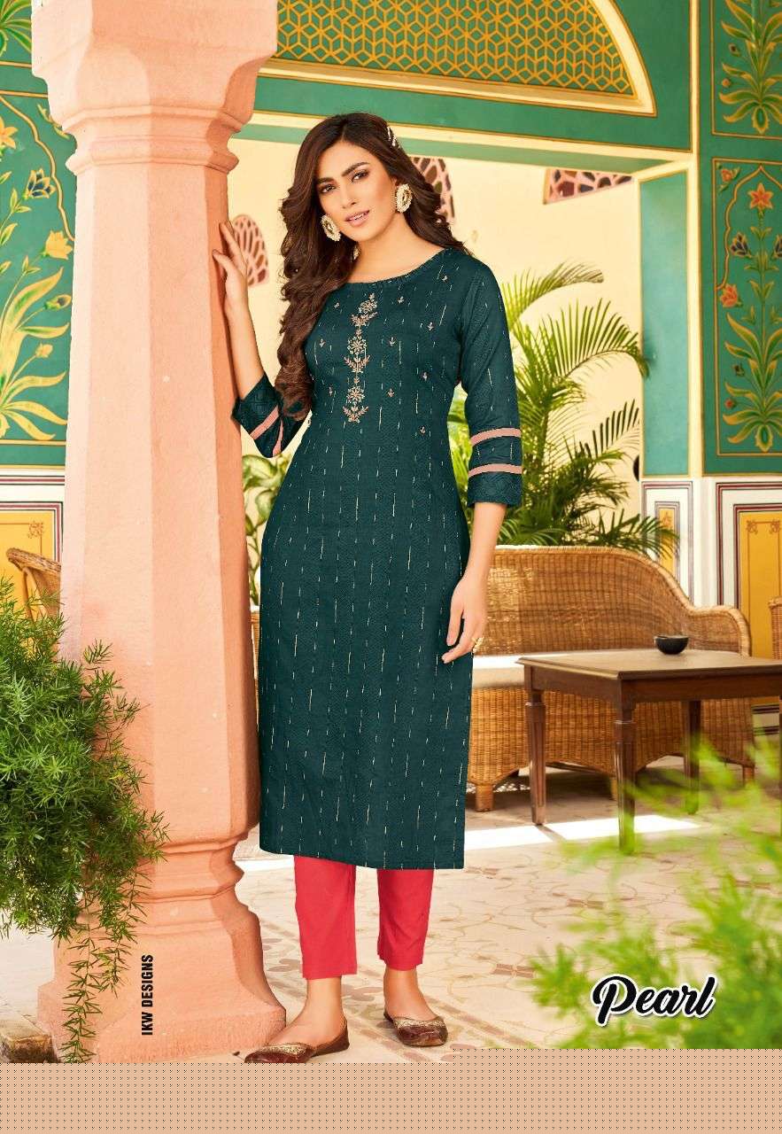 PEARL BY IKW 001 TO 008 SERIES DESIGNER STYLISH FANCY COLORFUL BEAUTIFUL PARTY WEAR & ETHNIC WEAR COLLECTION VISCOSE KURTIS AT WHOLESALE PRICE