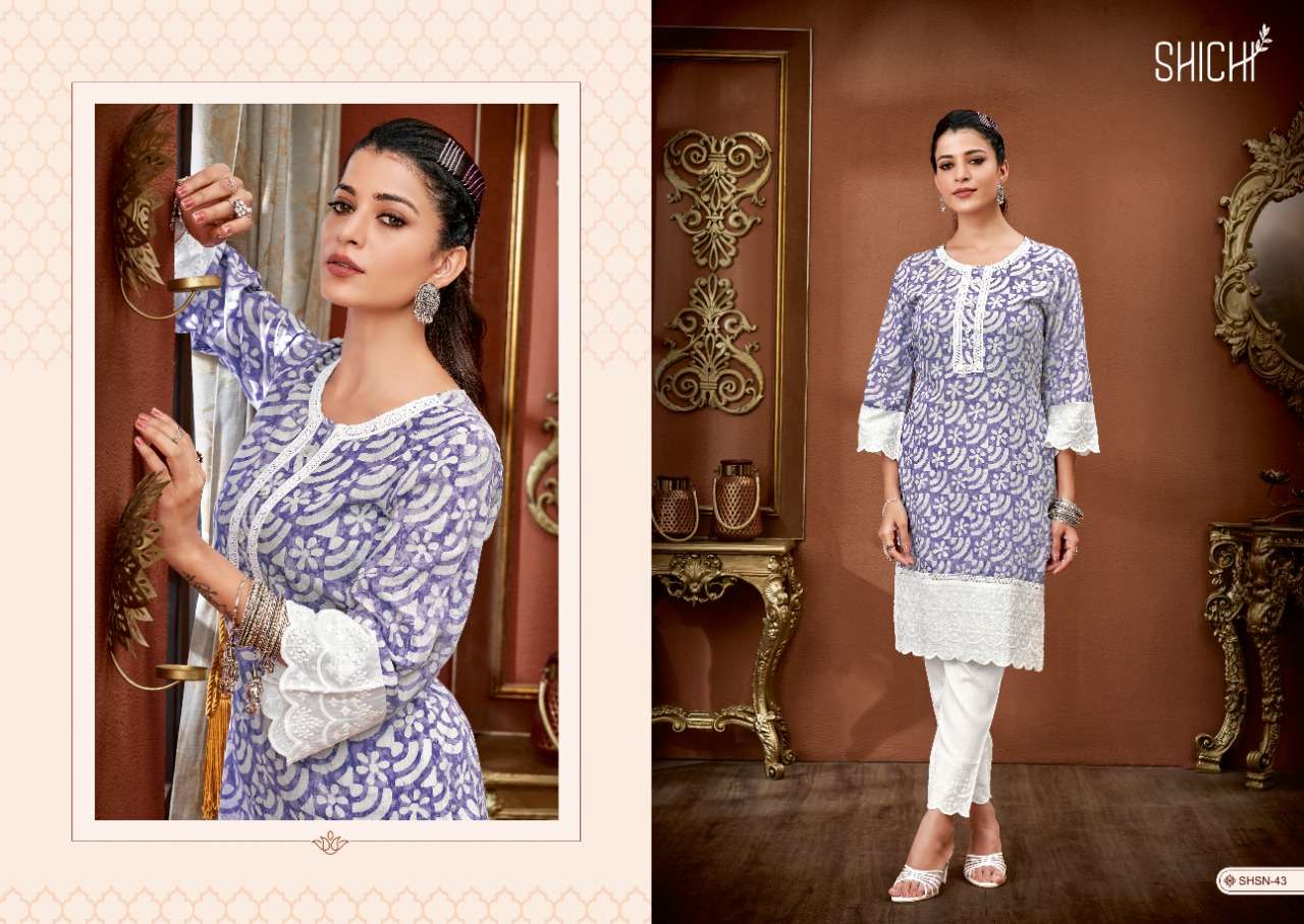 Sana By Shichi 43 To 48 Series Designer Stylish Fancy Colorful Beautiful Party Wear & Ethnic Wear Collection Viscose Kurtis With Bottom At Wholesale Price