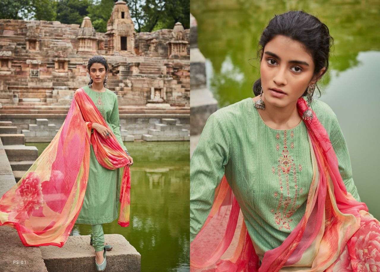 PRISHA BY EHRUM 01 TO 08 SERIES BEAUTIFUL SUITS COLORFUL STYLISH FANCY CASUAL WEAR & ETHNIC WEAR PURE COTTON PRINT WITH EMBROIDERED DRESSES AT WHOLESALE PRICE