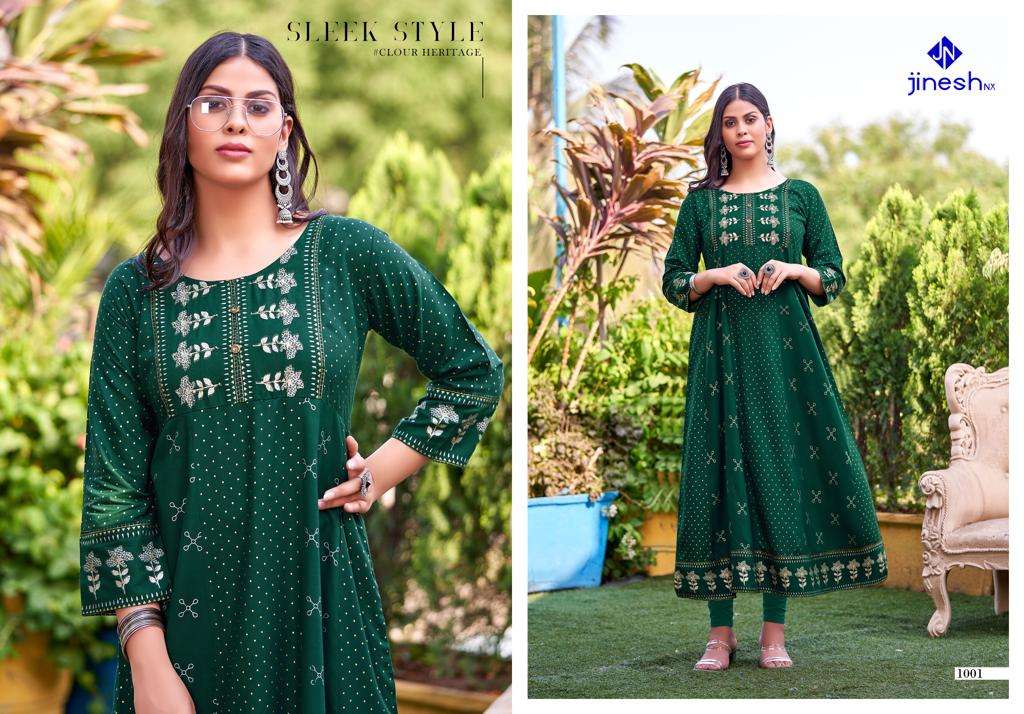 COCKTAIL VOL-1 BY JINESH NX 1001 TO 1007 SERIES BEAUTIFUL STYLISH FANCY COLORFUL CASUAL WEAR & ETHNIC WEAR RAYON FOIL PRINT GOWNS AT WHOLESALE PRICE
