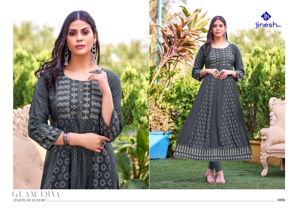 COCKTAIL VOL-1 BY JINESH NX 1001 TO 1007 SERIES BEAUTIFUL STYLISH FANCY COLORFUL CASUAL WEAR & ETHNIC WEAR RAYON FOIL PRINT GOWNS AT WHOLESALE PRICE