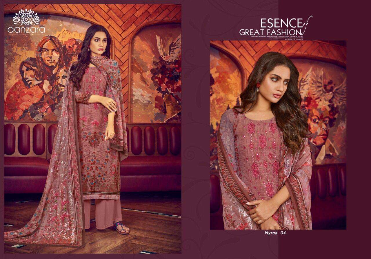 NYRAA SEQUINS BY AANZARA 01 TO 06 SERIES BEAUTIFUL SUITS COLORFUL STYLISH FANCY CASUAL WEAR & ETHNIC WEAR PREMIUM GEORGETTE EMBROIDERED DRESSES AT WHOLESALE PRICE