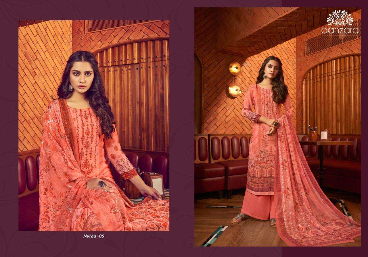 NYRAA SEQUINS BY AANZARA 01 TO 06 SERIES BEAUTIFUL SUITS COLORFUL STYLISH FANCY CASUAL WEAR & ETHNIC WEAR PREMIUM GEORGETTE EMBROIDERED DRESSES AT WHOLESALE PRICE