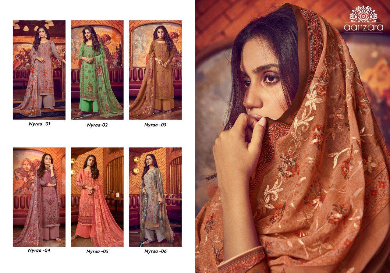 NYRAA SEQUINS BY AANZARA 01 TO 06 SERIES BEAUTIFUL SUITS COLORFUL STYLISH FANCY CASUAL WEAR & ETHNIC WEAR PREMIUM GEORGETTE EMBROIDERED DRESSES AT WHOLESALE PRICE