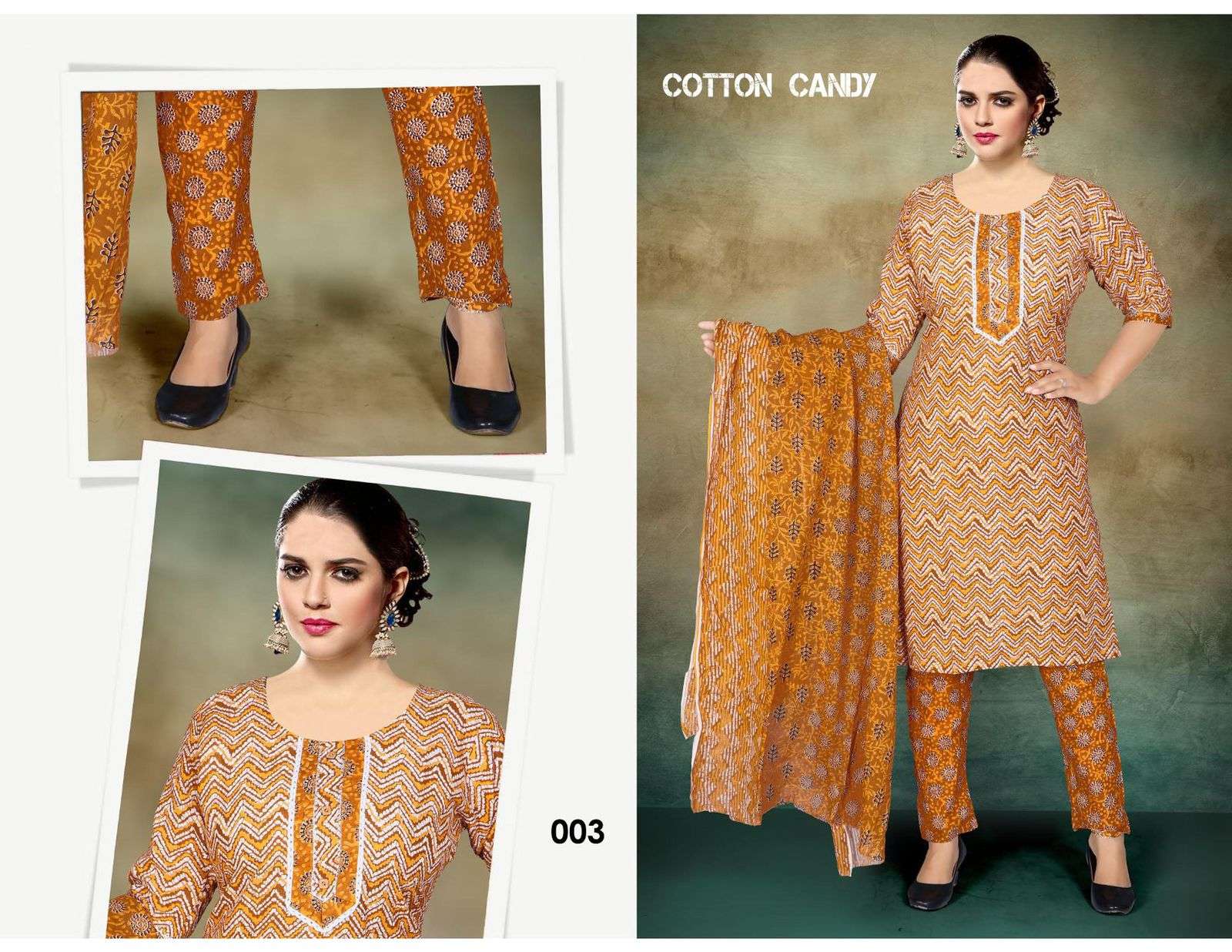 COTTON CANDY BY TRENDY 001 TO 006 SERIES BEAUTIFUL SUITS COLORFUL STYLISH FANCY CASUAL WEAR & ETHNIC WEAR COTTON PRINT DRESSES AT WHOLESALE PRICE
