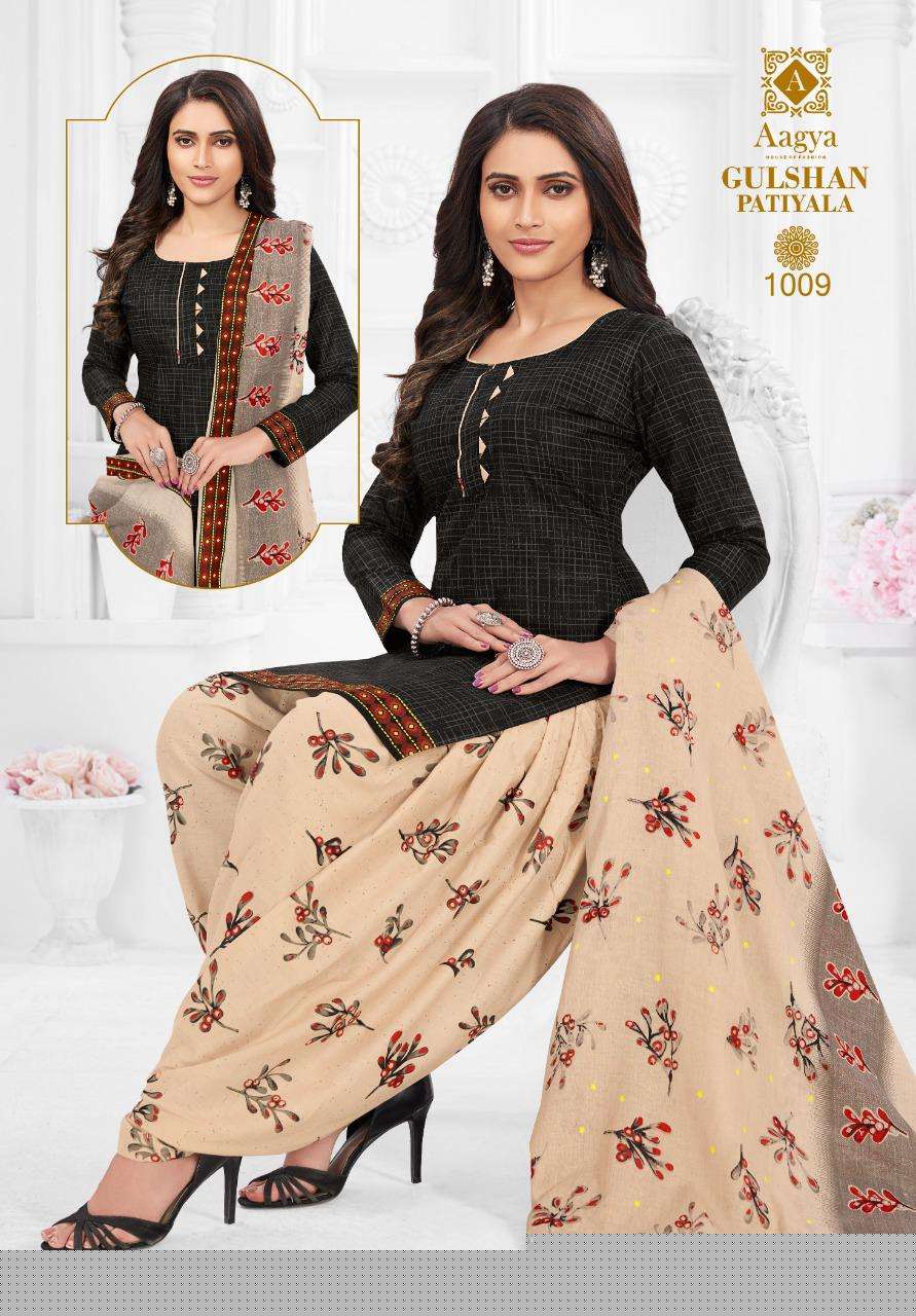 GULSHAN PATIYALA BY AAGYA 1001 TO 1012 SERIES BEAUTIFUL PATIYALA SUITS COLORFUL STYLISH FANCY CASUAL WEAR & ETHNIC WEAR PURE COTTON PRINT DRESSES AT WHOLESALE PRICE