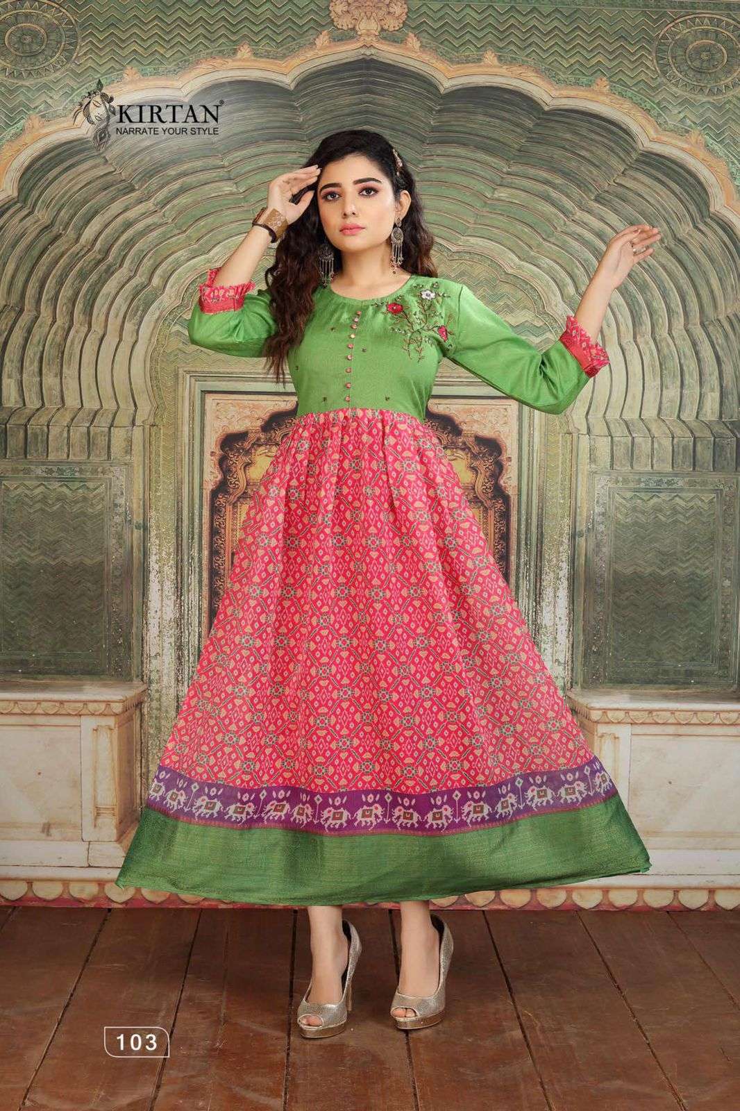 KAVYANJALI BY KIRTAN 101 TO 106 SERIES BEAUTIFUL STYLISH FANCY COLORFUL CASUAL WEAR & ETHNIC WEAR FANCY GOWNS AT WHOLESALE PRICE