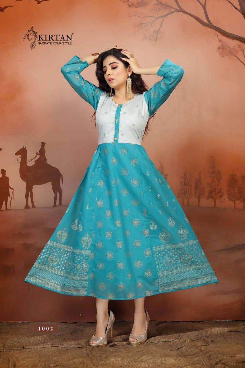 KALYANI BY KIRTAN 101 TO 106 SERIES DESIGNER STYLISH FANCY COLORFUL BEAUTIFUL PARTY WEAR & ETHNIC WEAR COLLECTION HEAVY CHANDERI KURTIS AT WHOLESALE PRICE