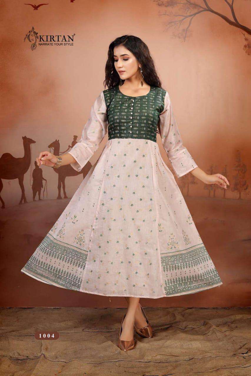 KALYANI BY KIRTAN 101 TO 106 SERIES DESIGNER STYLISH FANCY COLORFUL BEAUTIFUL PARTY WEAR & ETHNIC WEAR COLLECTION HEAVY CHANDERI KURTIS AT WHOLESALE PRICE