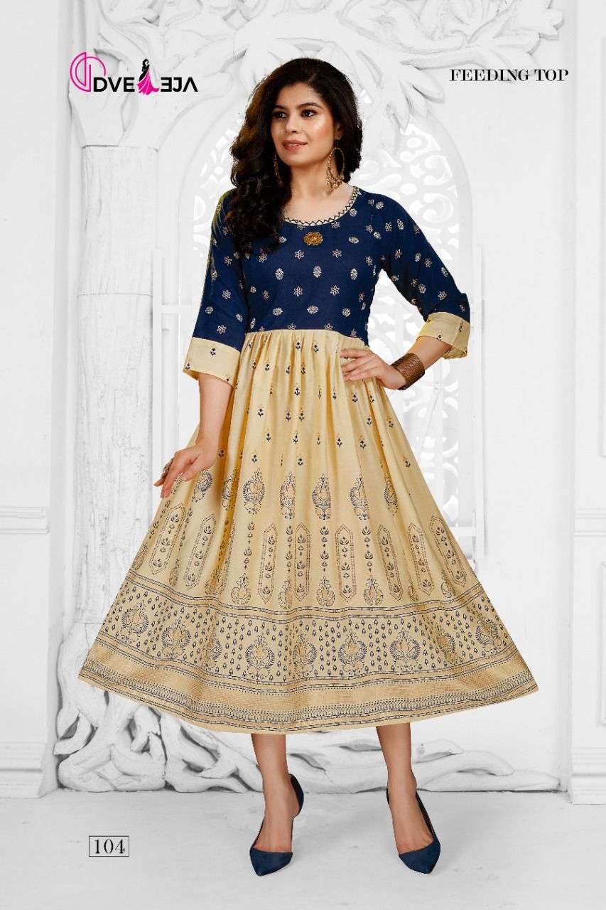 HAZEL BY DVEEJA 101 TO 108 SERIES DESIGNER STYLISH FANCY COLORFUL BEAUTIFUL PARTY WEAR & ETHNIC WEAR COLLECTION HEAVY RAYON KURTIS AT WHOLESALE PRICE