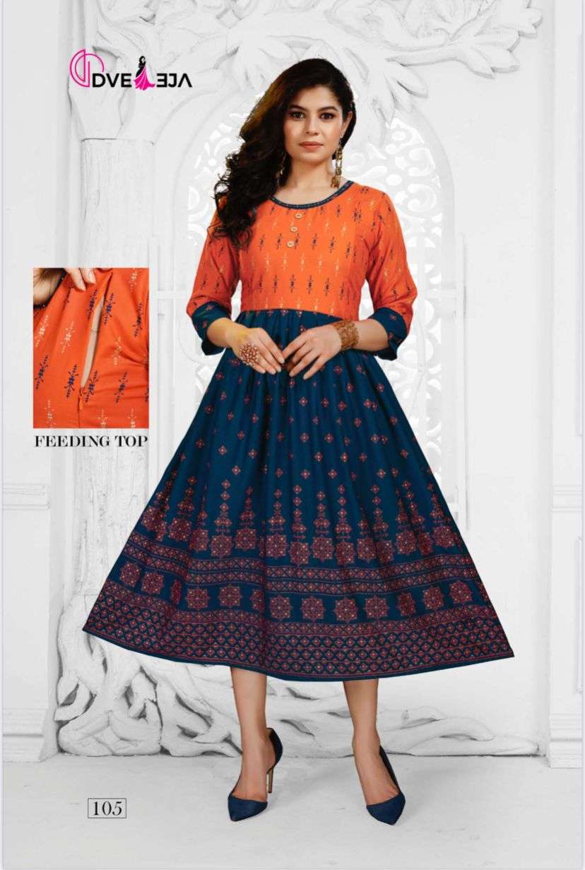 HAZEL BY DVEEJA 101 TO 108 SERIES DESIGNER STYLISH FANCY COLORFUL BEAUTIFUL PARTY WEAR & ETHNIC WEAR COLLECTION HEAVY RAYON KURTIS AT WHOLESALE PRICE