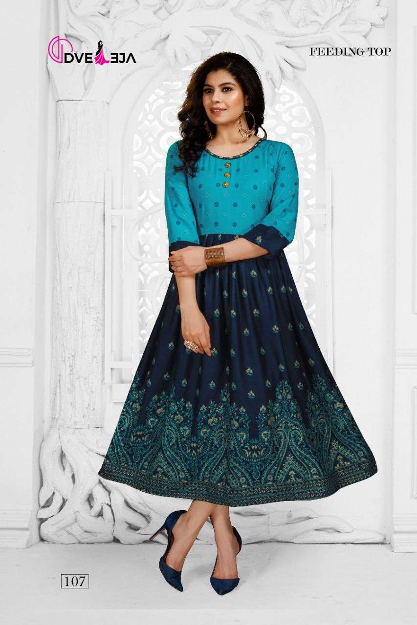 HAZEL BY DVEEJA 101 TO 108 SERIES DESIGNER STYLISH FANCY COLORFUL BEAUTIFUL PARTY WEAR & ETHNIC WEAR COLLECTION HEAVY RAYON KURTIS AT WHOLESALE PRICE