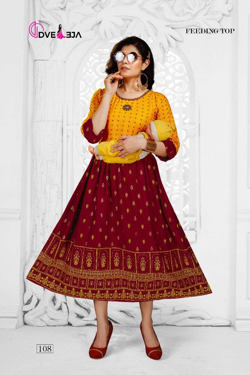 HAZEL BY DVEEJA 101 TO 108 SERIES DESIGNER STYLISH FANCY COLORFUL BEAUTIFUL PARTY WEAR & ETHNIC WEAR COLLECTION HEAVY RAYON KURTIS AT WHOLESALE PRICE