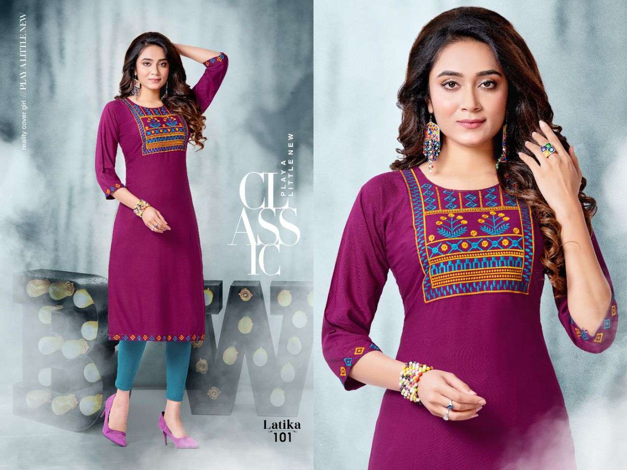 LATIKA BY KAAMIRI 101 TO 108 SERIES DESIGNER STYLISH FANCY COLORFUL BEAUTIFUL PARTY WEAR & ETHNIC WEAR COLLECTION RAYON EMBROIDERY KURTIS AT WHOLESALE PRICE