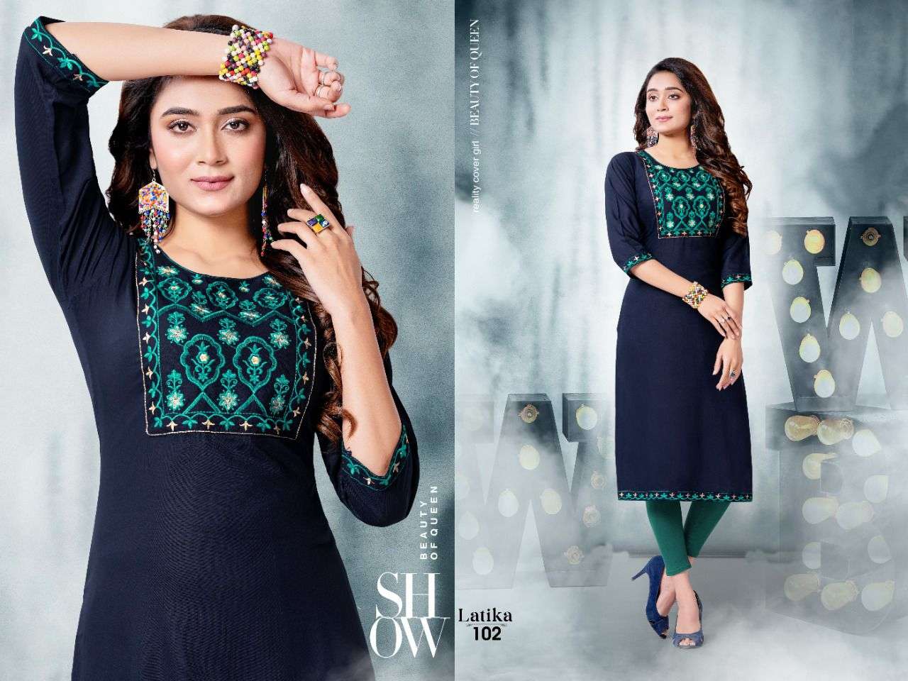 LATIKA BY KAAMIRI 101 TO 108 SERIES DESIGNER STYLISH FANCY COLORFUL BEAUTIFUL PARTY WEAR & ETHNIC WEAR COLLECTION RAYON EMBROIDERY KURTIS AT WHOLESALE PRICE