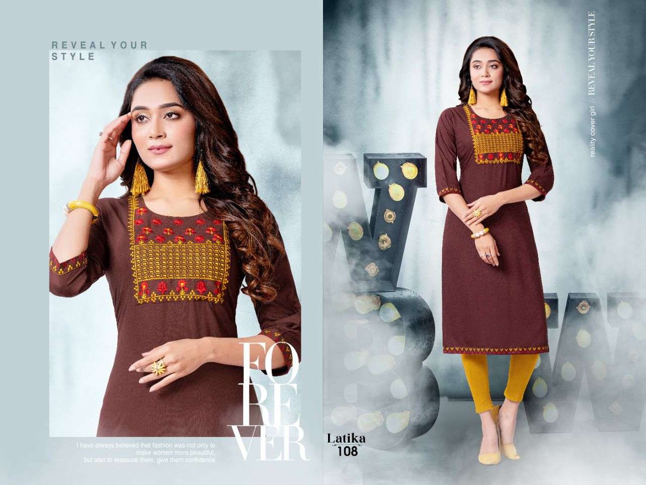LATIKA BY KAAMIRI 101 TO 108 SERIES DESIGNER STYLISH FANCY COLORFUL BEAUTIFUL PARTY WEAR & ETHNIC WEAR COLLECTION RAYON EMBROIDERY KURTIS AT WHOLESALE PRICE