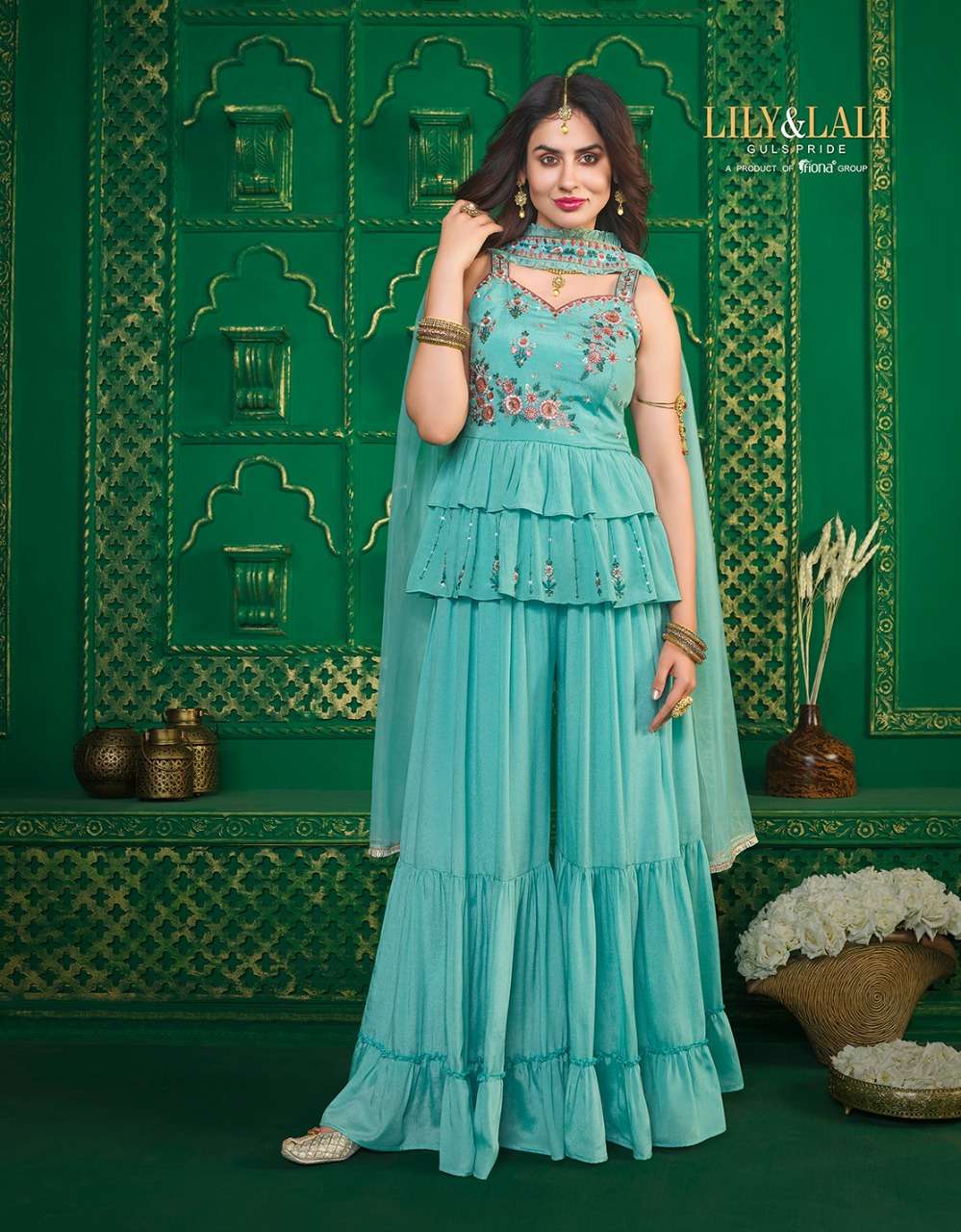 SPAGHETTI BY LILY AND LALI 9001 TO 9006 SERIES BEAUTIFUL SHARARA SUITS COLORFUL STYLISH FANCY CASUAL WEAR & ETHNIC WEAR PURE CHINNON CHIFFON DRESSES AT WHOLESALE PRICE