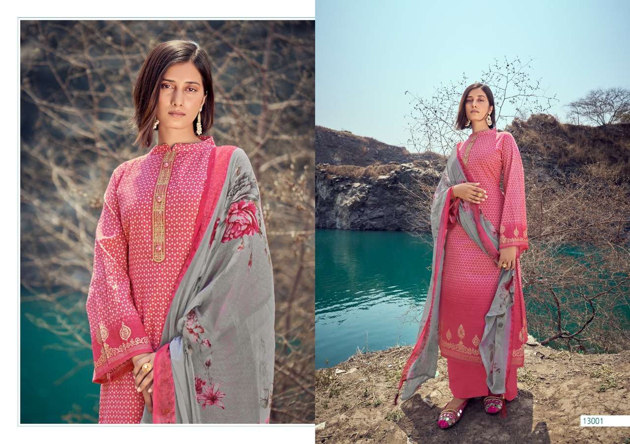 AURA BY ANKIT TEXTILE 13001 TO 13008 SERIES BEAUTIFUL SUITS COLORFUL STYLISH FANCY CASUAL WEAR & ETHNIC WEAR PURE CAMBRIC COTTON PRINT DRESSES AT WHOLESALE PRICE