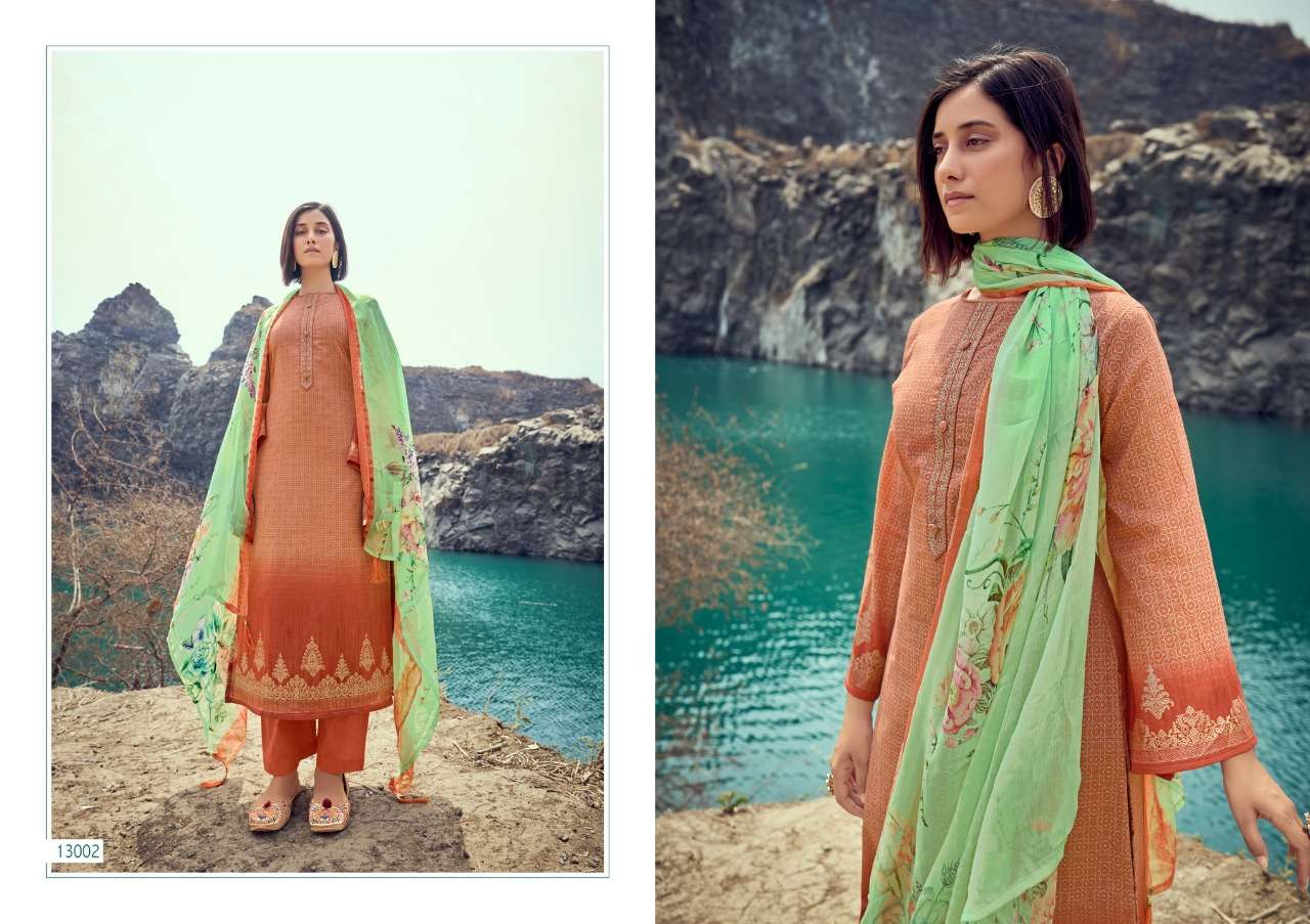 AURA BY ANKIT TEXTILE 13001 TO 13008 SERIES BEAUTIFUL SUITS COLORFUL STYLISH FANCY CASUAL WEAR & ETHNIC WEAR PURE CAMBRIC COTTON PRINT DRESSES AT WHOLESALE PRICE