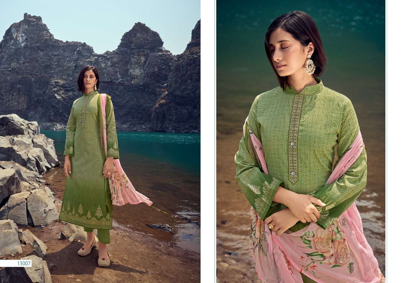 AURA BY ANKIT TEXTILE 13001 TO 13008 SERIES BEAUTIFUL SUITS COLORFUL STYLISH FANCY CASUAL WEAR & ETHNIC WEAR PURE CAMBRIC COTTON PRINT DRESSES AT WHOLESALE PRICE