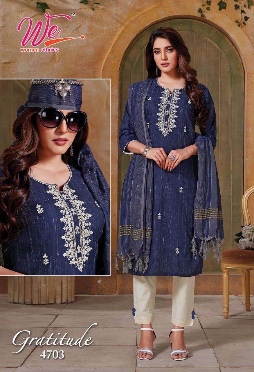 GRATITUDE BY WOMEN ETHNIC 4701 TO 4706 SERIES BEAUTIFUL SUITS COLORFUL STYLISH FANCY CASUAL WEAR & ETHNIC WEAR WEAVING DRESSES AT WHOLESALE PRICE
