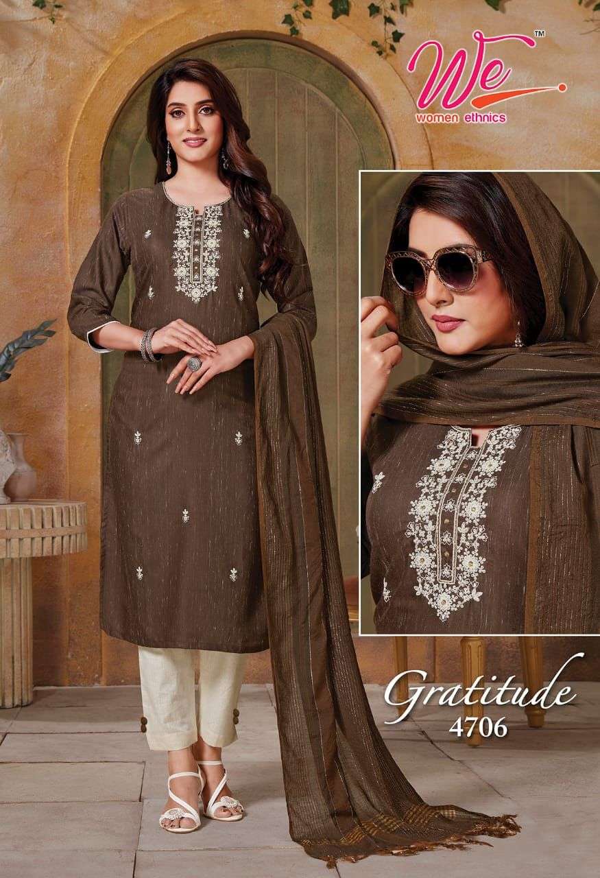 GRATITUDE BY WOMEN ETHNIC 4701 TO 4706 SERIES BEAUTIFUL SUITS COLORFUL STYLISH FANCY CASUAL WEAR & ETHNIC WEAR WEAVING DRESSES AT WHOLESALE PRICE