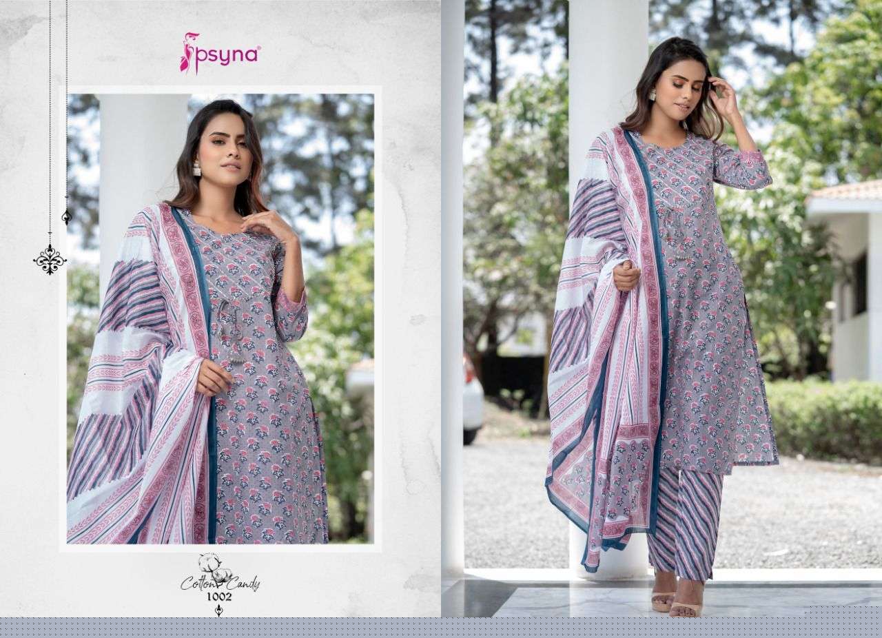 COTTON CANDY BY PSYNA 1001 TO 1008 SERIES BEAUTIFUL SUITS COLORFUL STYLISH FANCY CASUAL WEAR & ETHNIC WEAR CAMBRIC COTTON DRESSES AT WHOLESALE PRICE