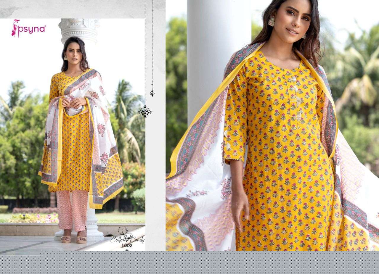COTTON CANDY BY PSYNA 1001 TO 1008 SERIES BEAUTIFUL SUITS COLORFUL STYLISH FANCY CASUAL WEAR & ETHNIC WEAR CAMBRIC COTTON DRESSES AT WHOLESALE PRICE