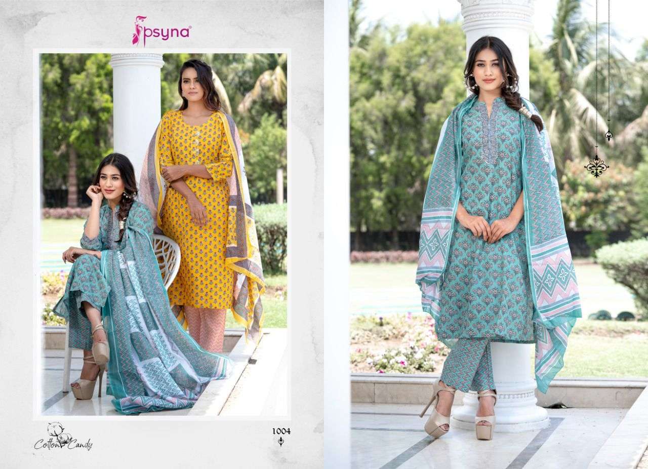 COTTON CANDY BY PSYNA 1001 TO 1008 SERIES BEAUTIFUL SUITS COLORFUL STYLISH FANCY CASUAL WEAR & ETHNIC WEAR CAMBRIC COTTON DRESSES AT WHOLESALE PRICE