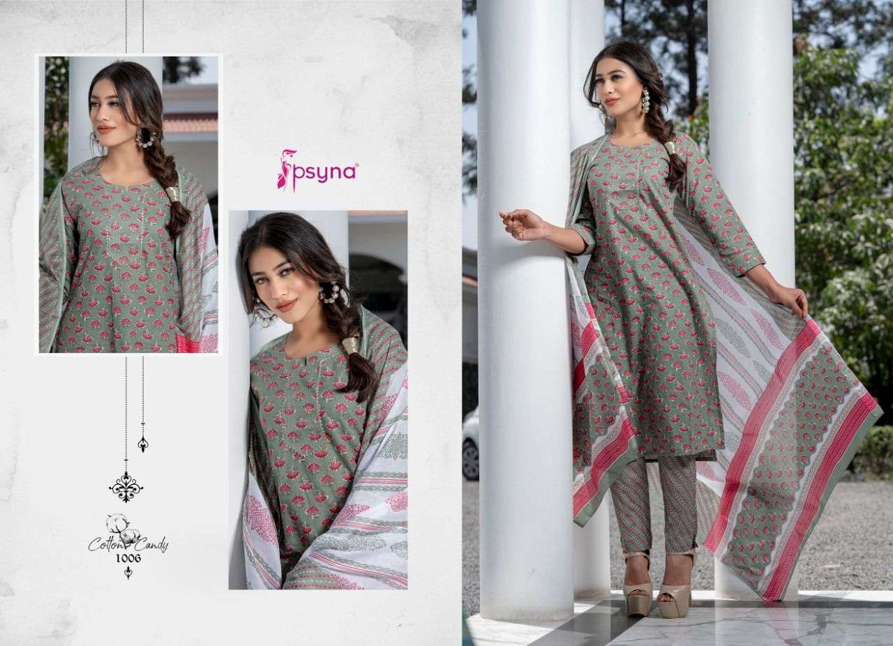 COTTON CANDY BY PSYNA 1001 TO 1008 SERIES BEAUTIFUL SUITS COLORFUL STYLISH FANCY CASUAL WEAR & ETHNIC WEAR CAMBRIC COTTON DRESSES AT WHOLESALE PRICE