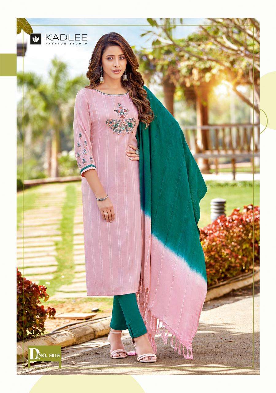 SHANAYA VOL-3 BY KADLEE 5013 TO 5018 SERIES BEAUTIFUL SUITS COLORFUL STYLISH FANCY CASUAL WEAR & ETHNIC WEAR RAYON EMBROIDERED DRESSES AT WHOLESALE PRICE