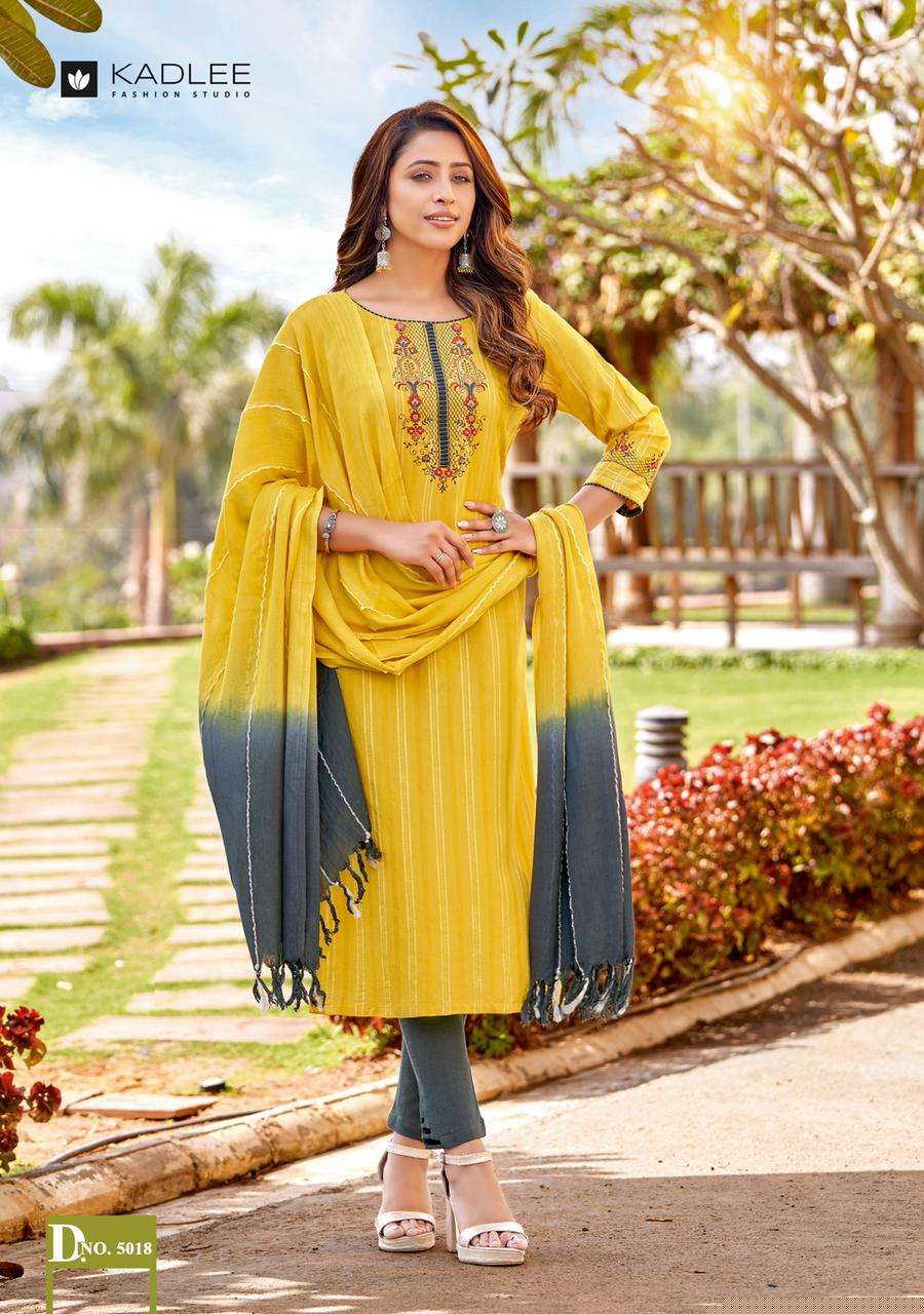 SHANAYA VOL-3 BY KADLEE 5013 TO 5018 SERIES BEAUTIFUL SUITS COLORFUL STYLISH FANCY CASUAL WEAR & ETHNIC WEAR RAYON EMBROIDERED DRESSES AT WHOLESALE PRICE