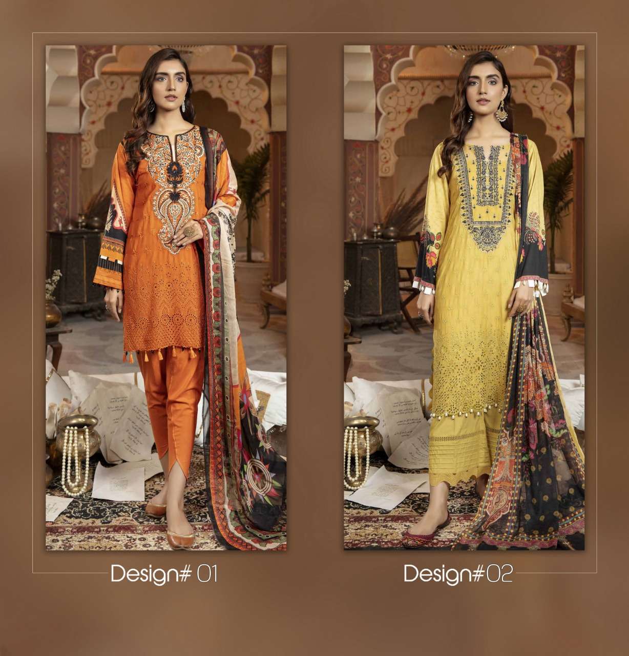 JIA KHAN BY SAFINAZ 01 TO 04 SERIES BEAUTIFUL PAKISTANI SUITS COLORFUL STYLISH FANCY CASUAL WEAR & ETHNIC WEAR LAWN EMBROIDERED DRESSES AT WHOLESALE PRICE