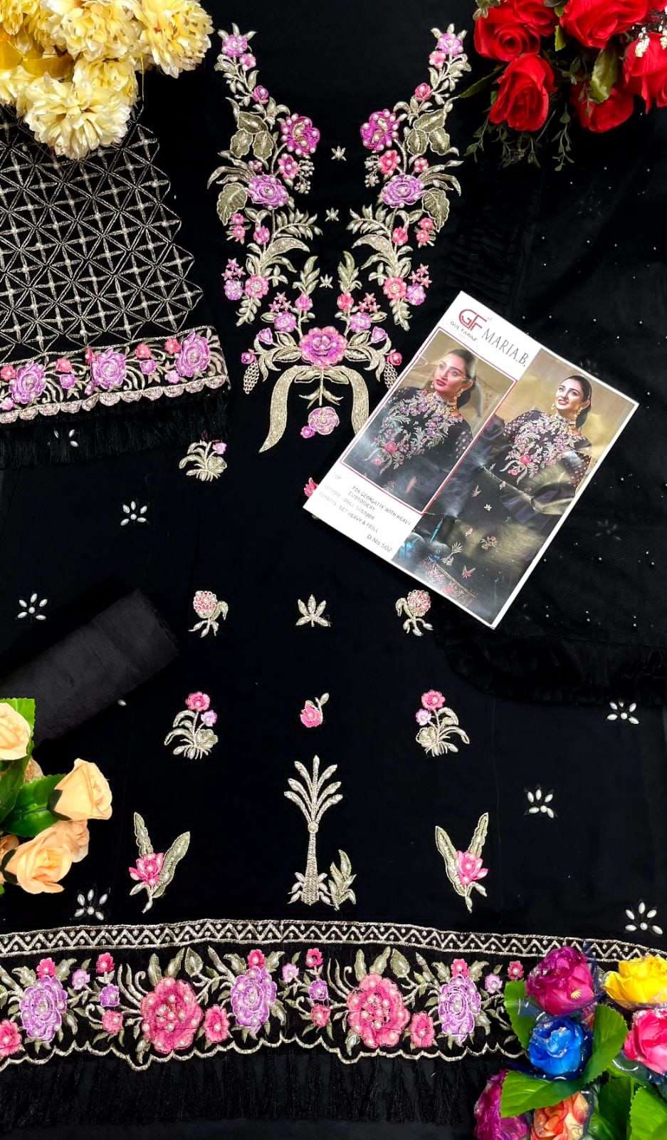 MARIA.B. BY GUL FARAZ 501 TO 502 SERIES DESIGNER PAKISTANI SUITS COLLECTION BEAUTIFUL STYLISH FANCY COLORFUL PARTY WEAR & OCCASIONAL WEAR FAUX GEORGETTE EMBROIDERED DRESSES AT WHOLESALE PRICE