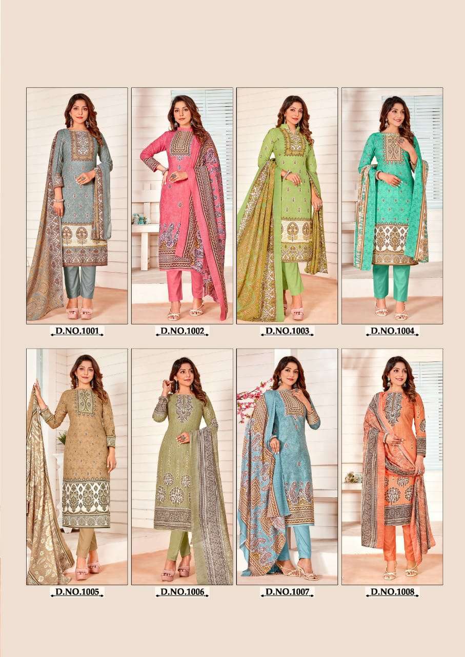 ELINA BY SKT SUITS 1001 TO 1008 SERIES BEAUTIFUL STYLISH SUITS FANCY COLORFUL CASUAL WEAR & ETHNIC WEAR & READY TO WEAR PURE COTTON PRINTED DRESSES AT WHOLESALE PRICE