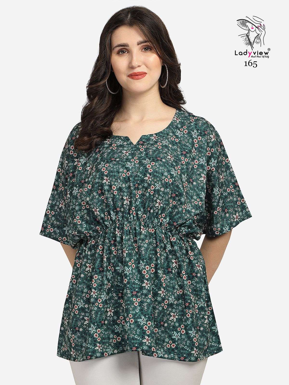 GUZARISH BY LADY VIEW 162 TO 171 SERIES BEAUTIFUL STYLISH FANCY COLORFUL CASUAL WEAR & ETHNIC WEAR HEAVY AMERICAN CREPE TOPS AT WHOLESALE PRICE