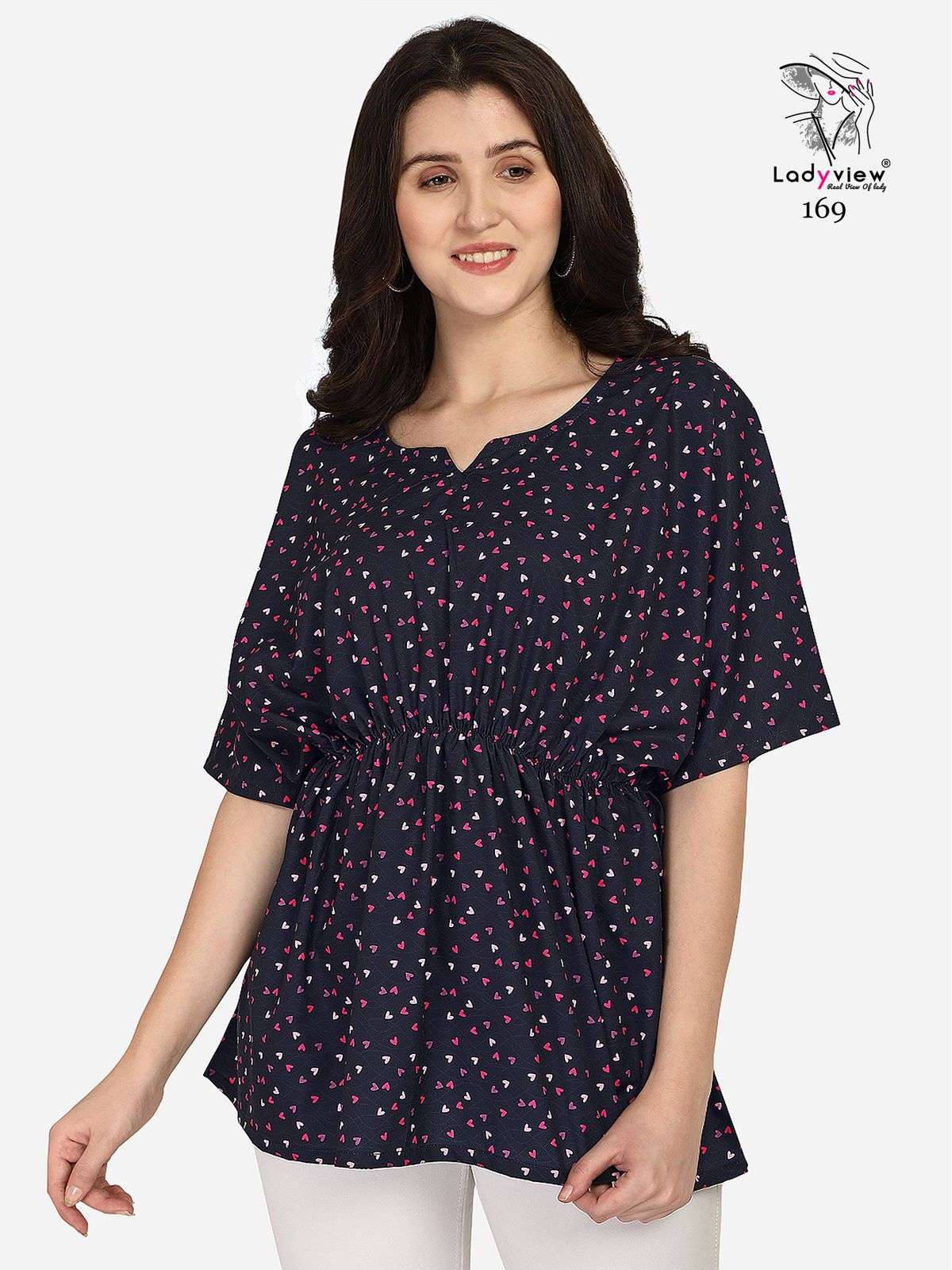 GUZARISH BY LADY VIEW 162 TO 171 SERIES BEAUTIFUL STYLISH FANCY COLORFUL CASUAL WEAR & ETHNIC WEAR HEAVY AMERICAN CREPE TOPS AT WHOLESALE PRICE