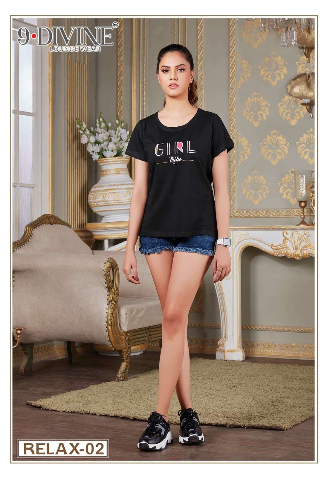RELAX BY 9 DIVINE 01 TO 09 SERIES BEAUTIFUL STYLISH FANCY COLORFUL CASUAL WEAR & ETHNIC WEAR PURE HOSIERY TOPS AT WHOLESALE PRICE