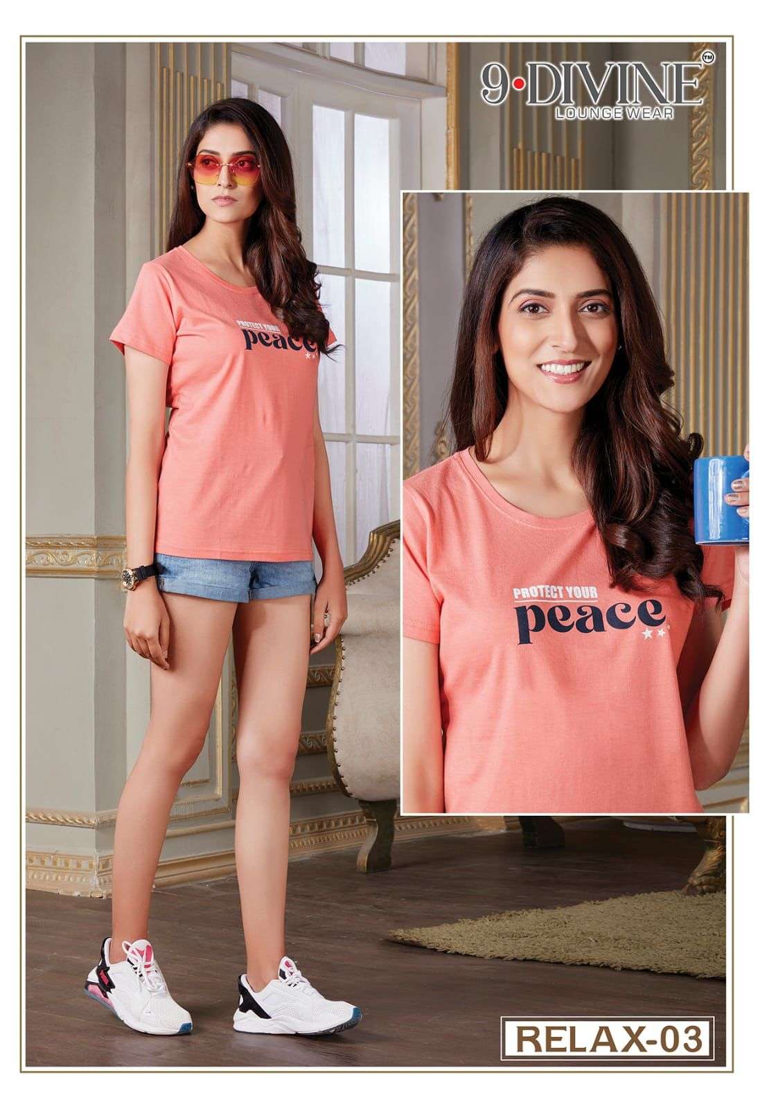 RELAX BY 9 DIVINE 01 TO 09 SERIES BEAUTIFUL STYLISH FANCY COLORFUL CASUAL WEAR & ETHNIC WEAR PURE HOSIERY TOPS AT WHOLESALE PRICE